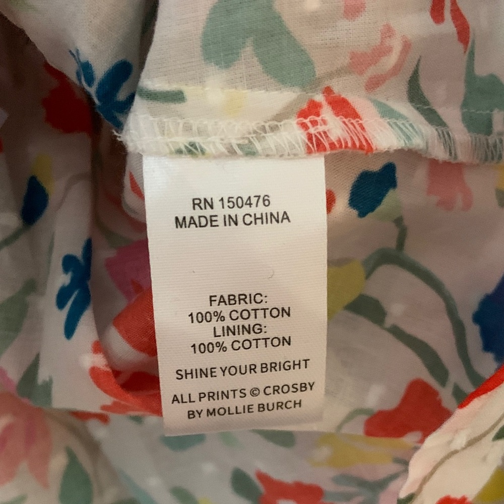 Crosby Shelby Blossom White Multicolor Floral Smock Long Sleeve Top - Picture 5 of 6